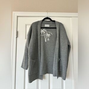 The Beach People Charcoal Open-Front Cardigan